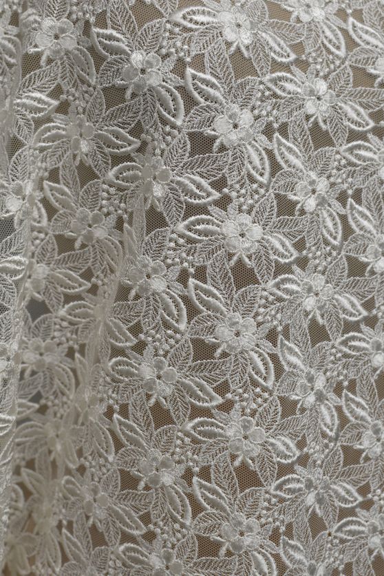 macrame tulle mano seta bianco 135 Foto 1