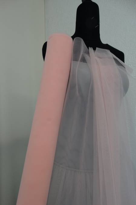 Tulle giada morbido mano seta alt cm 300 colore rosa