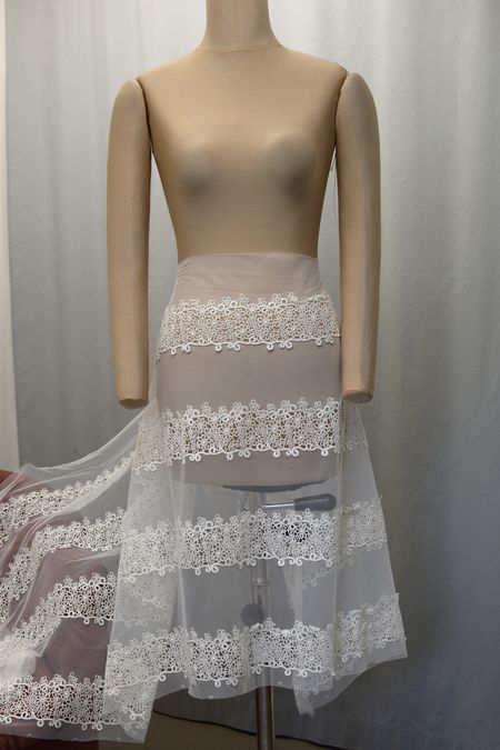 Tulle ricamo macrame avorio alt cm 060 anche bianco seta