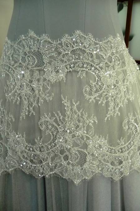 pizzo rebrode microricamo bianco seta 32 Foto 1