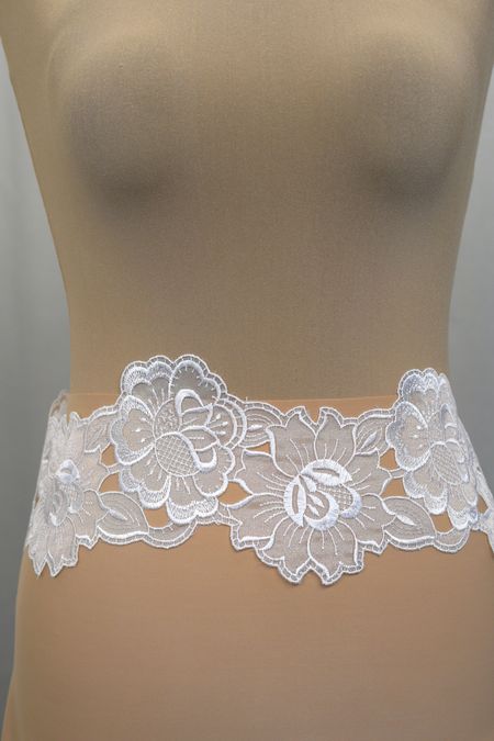 organza ricamata intgliato bianco 10 Foto 1