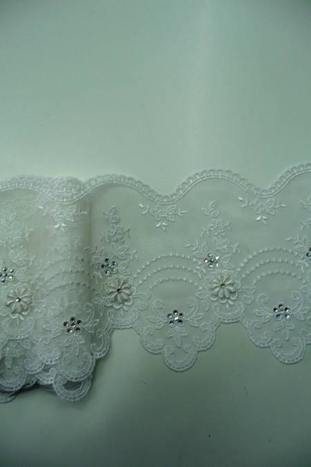 tulle bianco swaroski applic macrame 14 Foto 1