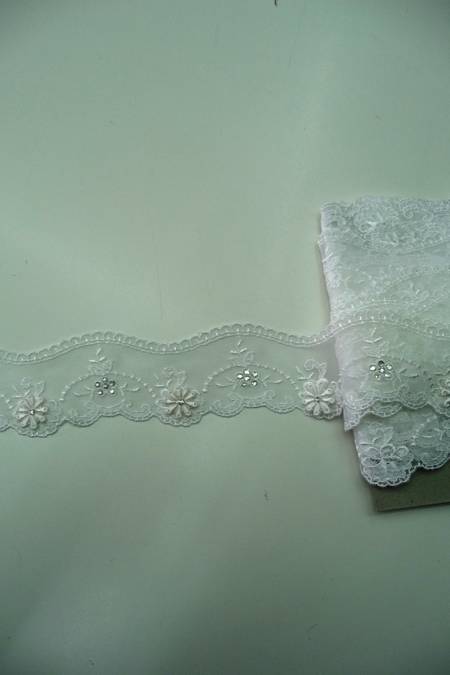 tulle bianco swarovski applicazioni macrame 5 Foto 1