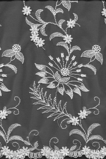 ricamato fiori macrame bianco Foto 1