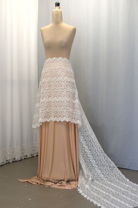 seta pura inserti macrame avorio 60 Foto 1