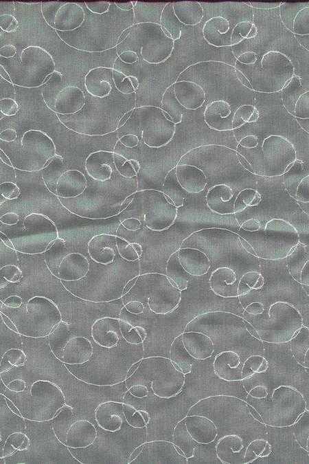 Organza ricamata 100 seta avorio cm 140