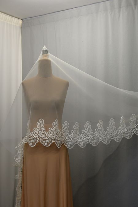 tulle macrame avorio disponibile anche bianco seta 18 Foto 1