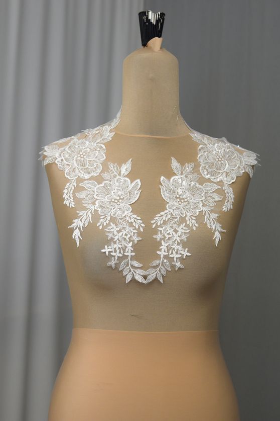 tulle perlinato coppia avorio chiarissimo anche bianco seta 36 Foto 1