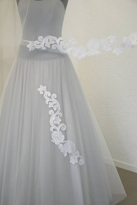 Applicazioni organza bianco cm 60x12