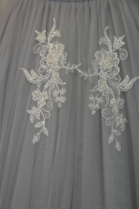 ricamata macrame perle coppia bianco seta 30 Foto 1