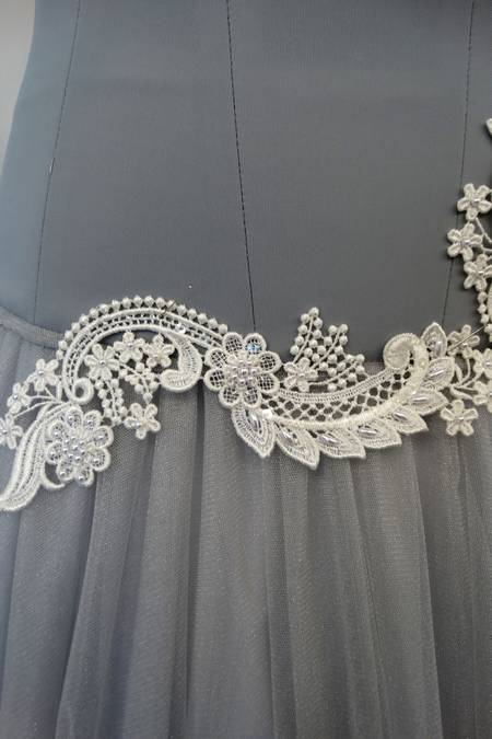 ricamata macrame perle coppia bianco seta 21 Foto 1