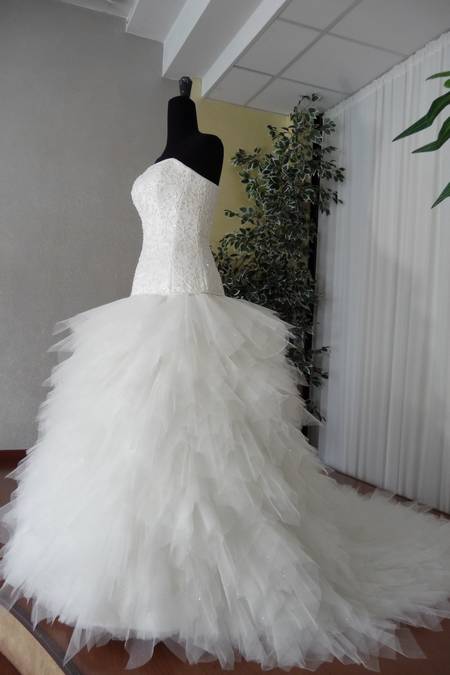 sposa tulle glitter pizzo ricamo mano (0419) Foto 1