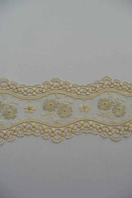 tulle ricamato macrame lurex avorio champagne 15 Foto 1