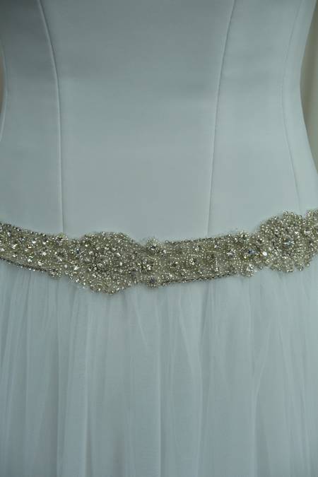 tulle ricamato avorio silver strass c1308 Foto 1