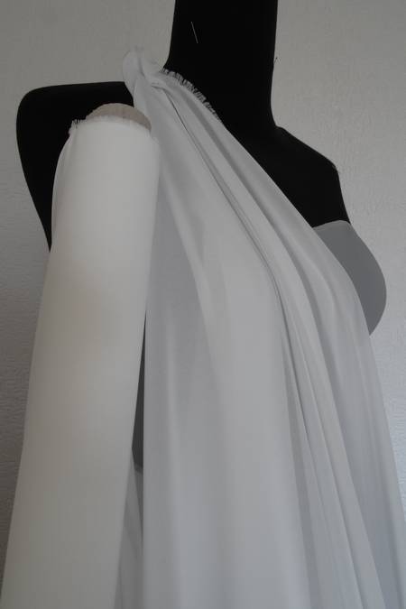 Georgette 100 poliestere bianco seta alt cm 145