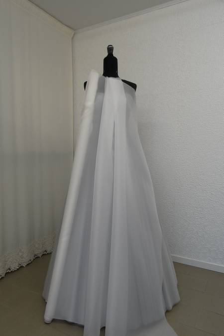 Organza satinata 100 seta colore bianco cm 150