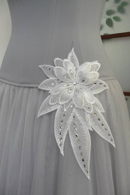 organza rilievo strass swarovski bianco 24x16 Foto 1