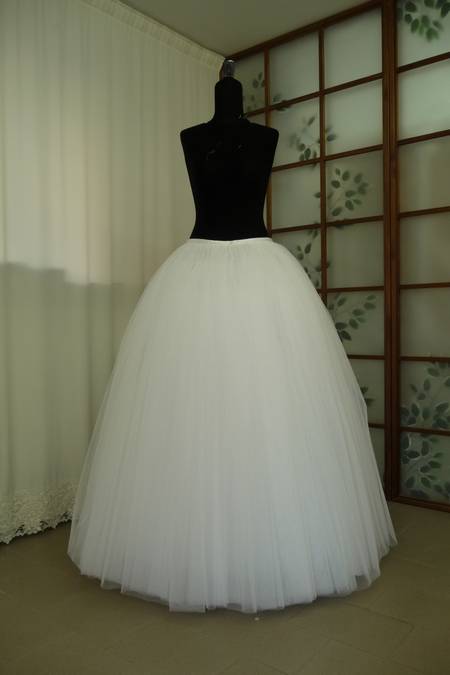 tulle grande arricciato bianco seta avorio vita lunghezza misura) Foto 1