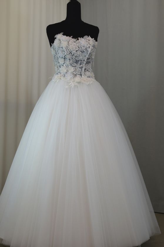 sposa pizzo tulle mano seta bianco seta Foto 1