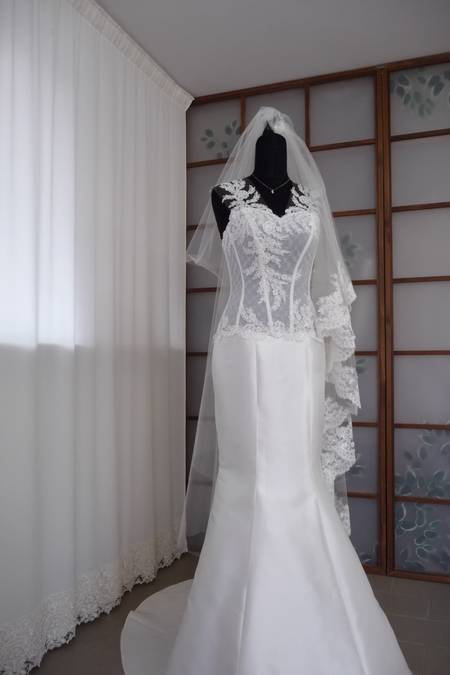 sposa sirena mikado applicazioni rebrode bordo 0206) Foto 1