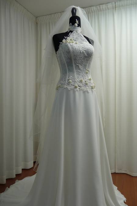 sposa pizzo rebrode applicazioni georgette (0013av) Foto 1