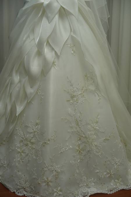 sposa organza pizzo ricamato mano Foto 1