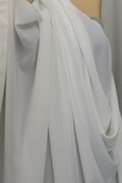 georgette elastica bianco della seta 147 Foto 3
