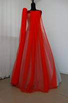 tulle giada mano seta rosso Foto 3