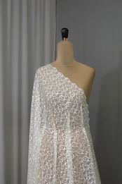 tulle mano seta antistrappo ricamato naturale anche bianco seta Foto 4