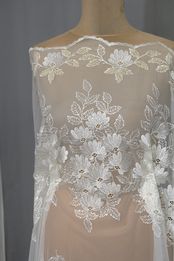 tulle mano seta perle biancoseta Foto 4