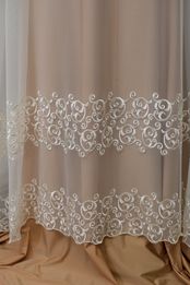 tulle mano ricamato macrame avorio 140 Foto 3