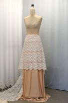 organza pura ricamata intarsi macrame avorio 60 Foto 2