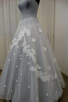 gonna ruota tulle mano seta applicazioni pizzo chantilly macrame Foto 2
