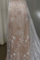 organza ricamata perle mano bianco 140 Foto 4