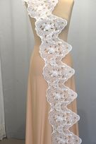 bordo organza intagliata mano bianco 22 Foto 3