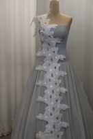 bordo tripla organza mano bianco 36 Foto 4