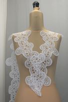 bordo organza intagliato mano bianco Foto 3