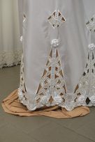 taffetas bianco ricamato intagliato mano 140 Foto 2