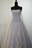 tulle ricamato beige argento 140 Foto 3