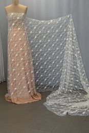 tulle ricamato perle duchesse seta pura 130 Foto 4