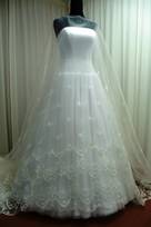organza trasparente ricamata avorio 150 Foto 2