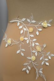 coppia applicazioni tulle seta fiori rebrode seta Foto 4