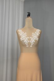 applicazioni macrame avorio chiarissimo anche bianco seta 33x10 Foto 3