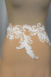 applicazioni macrame coppia chiarissimo anche bianco seta 7052n Foto 4