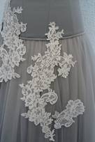 coppia applicazioni pizzo chantilly bianco seta 15 Foto 3