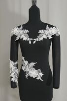 applicazioni ricamata macrame coppia bianco seta 30 Foto 4