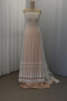 tulle macrame avorio anche biaco seta 140 Foto 2
