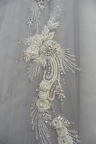 cintura bianco seta silver strass 66x15 Foto 2