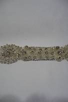 bordo ricamato avorio silver strass c1308 Foto 2