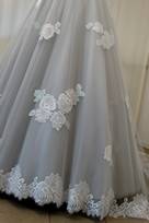 gonna ruota tulle mano seta pizzo chantilly vita lunghezza misura) Foto 2